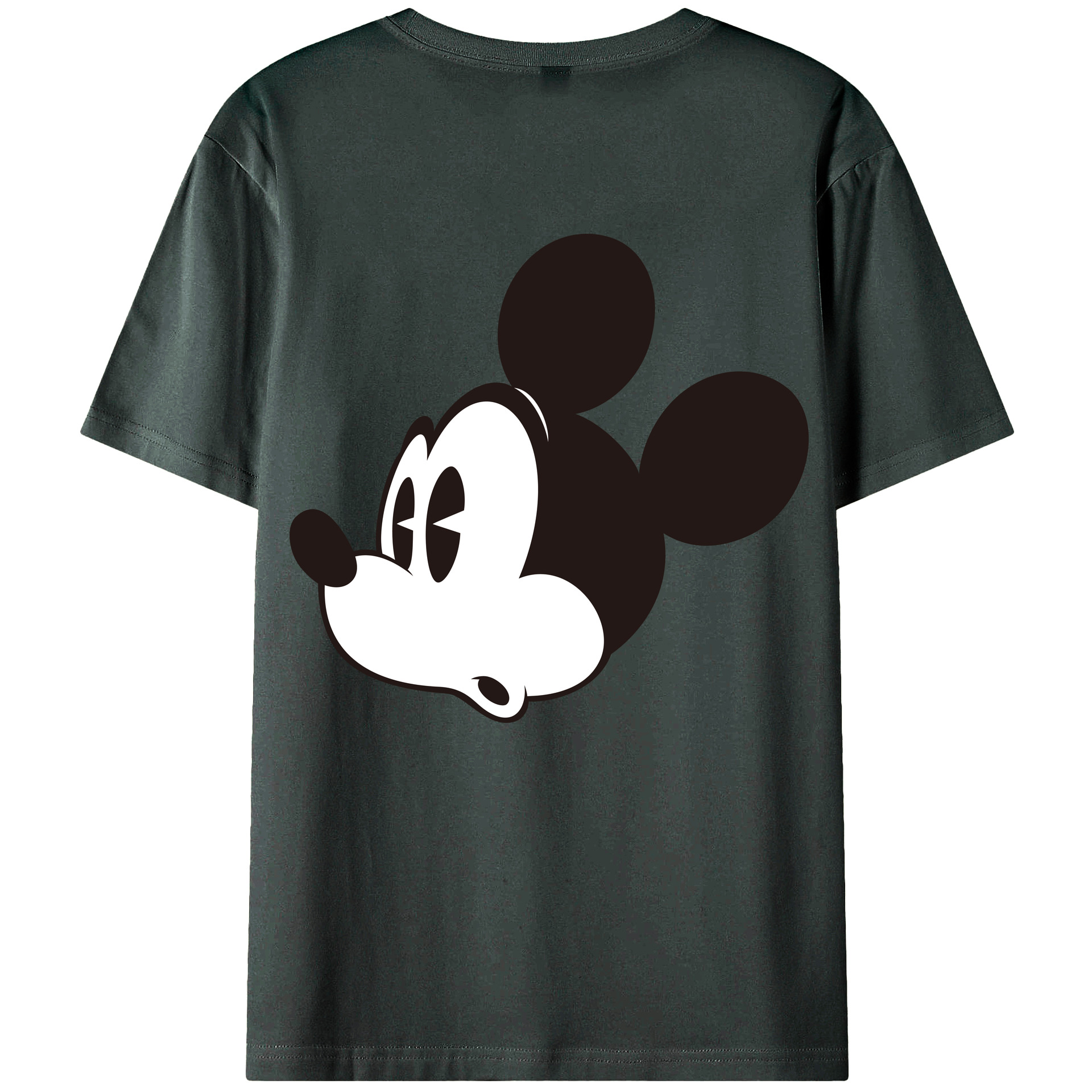 ミッキーマウス Mickey Mouse 綿100％ メンズ半袖Tシャツ（バックプリント） 通気性